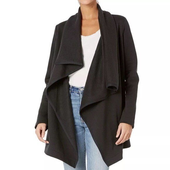 UGG Womens Small Janni Blanket Cardigan Black Cozy Oversized Soft Lounge Sweater  