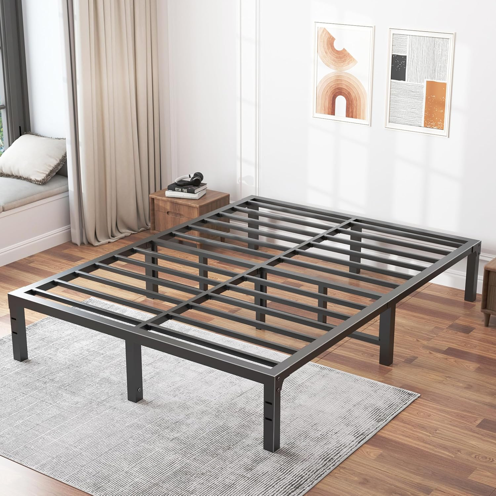 Full Size Heavy Duty 14 Inch Metal Platform Bed Frame with Full Support-image
