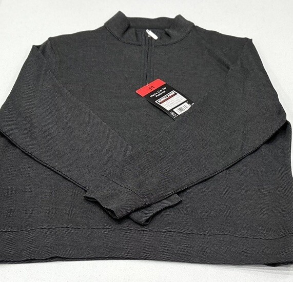 Kirkland Signature Men’s Quarter 1/4 Zip Pullover, Black, Size M