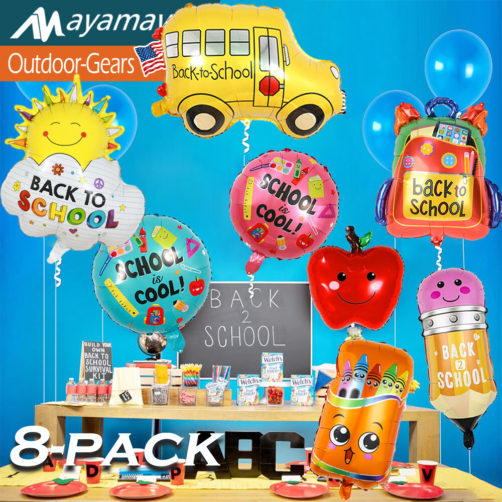 Back to School Balloons Decorations Set of 8Colorful Kindergarten Party Supplie-image