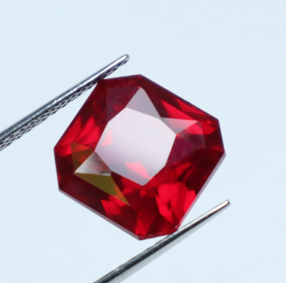 8.70ct Natural Unheated Burma Red Ruby Square Cut Certified Rare Gemstone