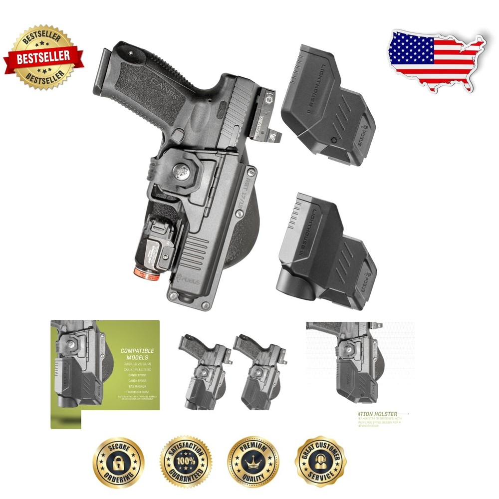 Comfort-Fit OWB Tactical Holster - Dark Grey Polymer - For Glock & Taurus Models