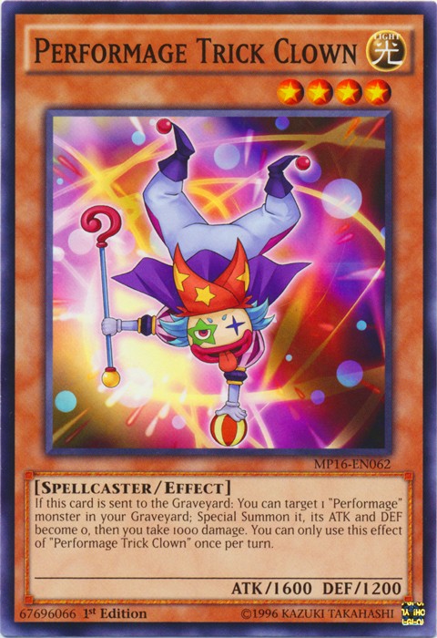 Performage Trick Clown MP16-EN062 Common 1st Edition Lightly Played Yugioh Card