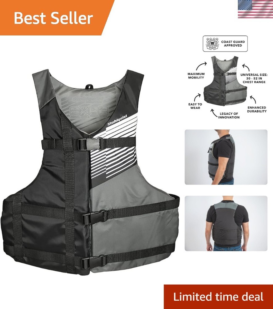 Durable FIT Adult Life Jacket, Easy Entry Design - Adventure-Ready Safety Gear