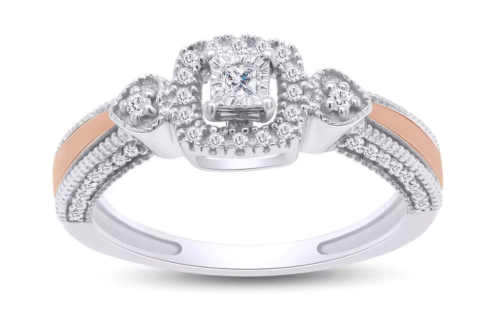 1 Ct Princes Cut Lab Created Diamond Women Engagement Ring 14K White Gold Plated