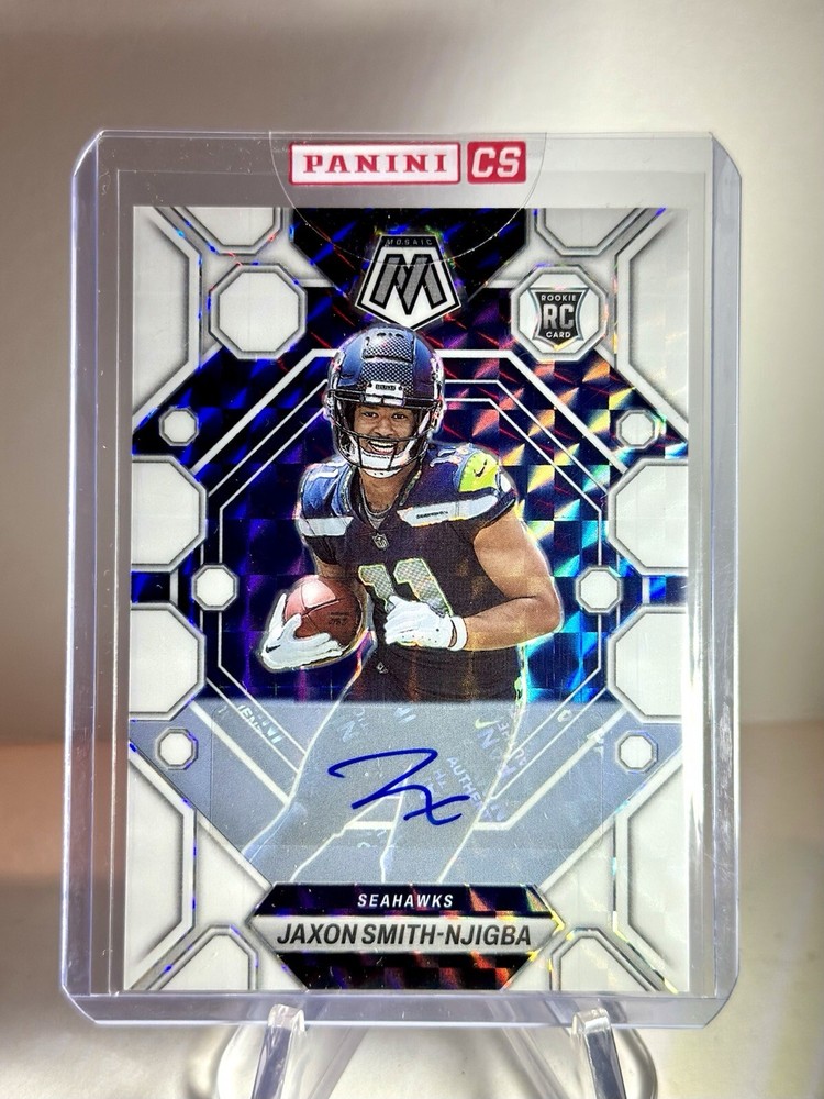 2023 Panini Mosaic Jaxon Smith-Njigba White Mosaic Rookie Auto /25 SP RC Seattle