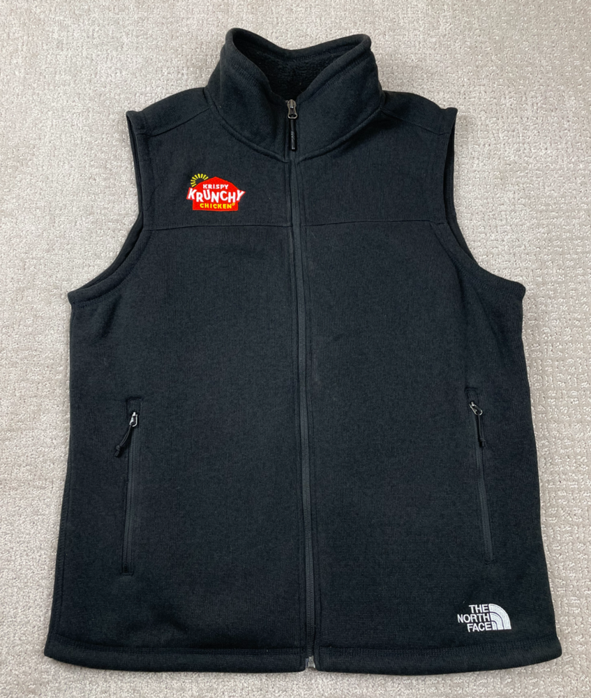 The North Face Vest Mens Medium Black Gordon Lyons Fleece Full Zip Jacket Hiking