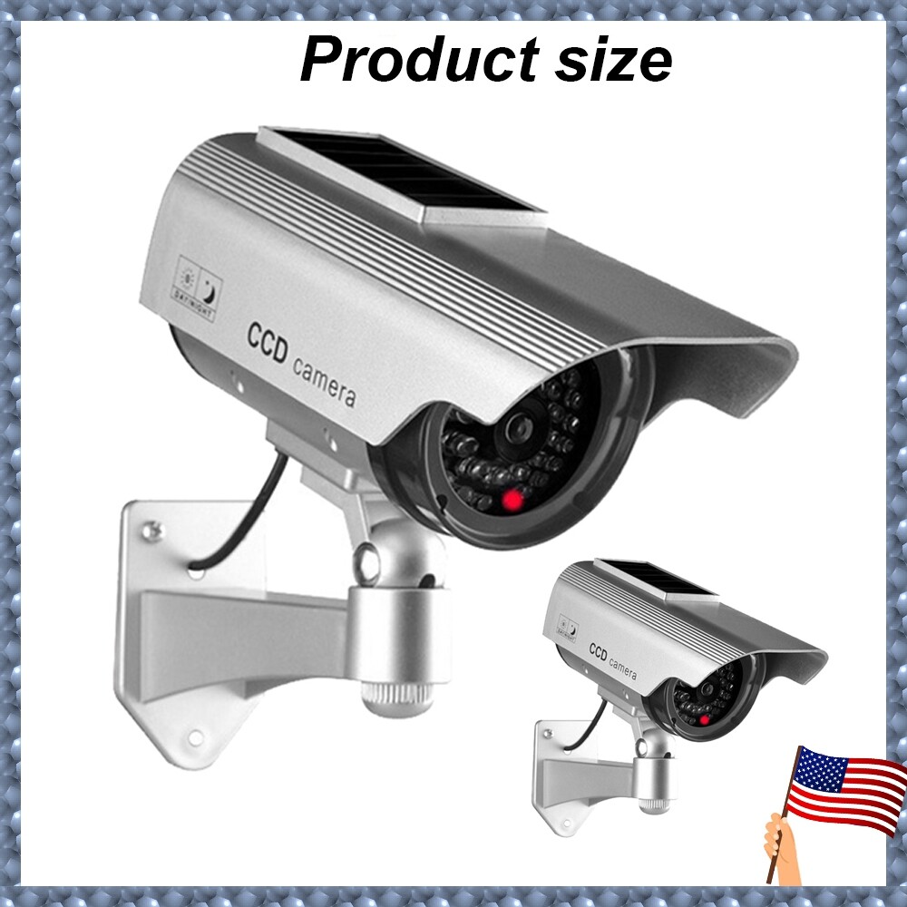 2X Solar LED Light Security Fake CCTV Cam Outdoor Garden Flashing red LED Light