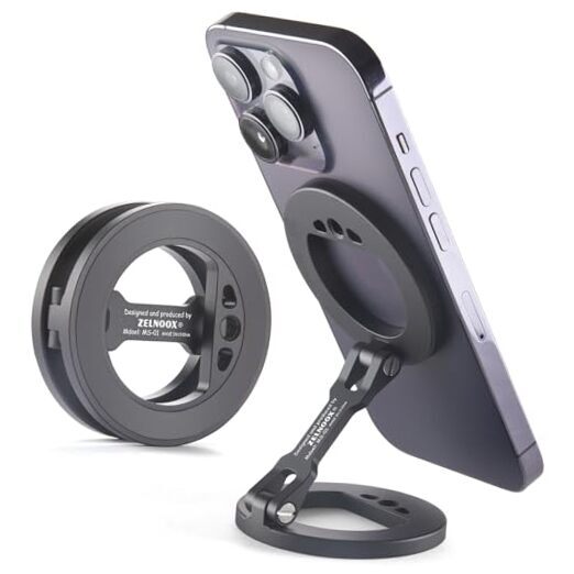 Double Magnetic Ring Phone Holder for Iron Surfaces MS-01 Black-image