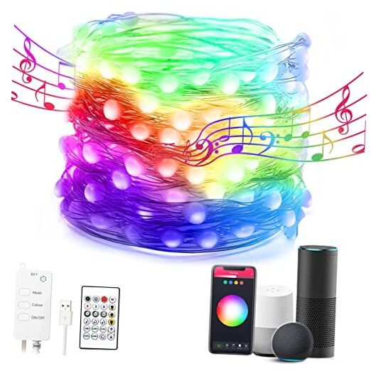 32.8ft Smart Christmas Lights Color Changing LED Works with Alexa Google  