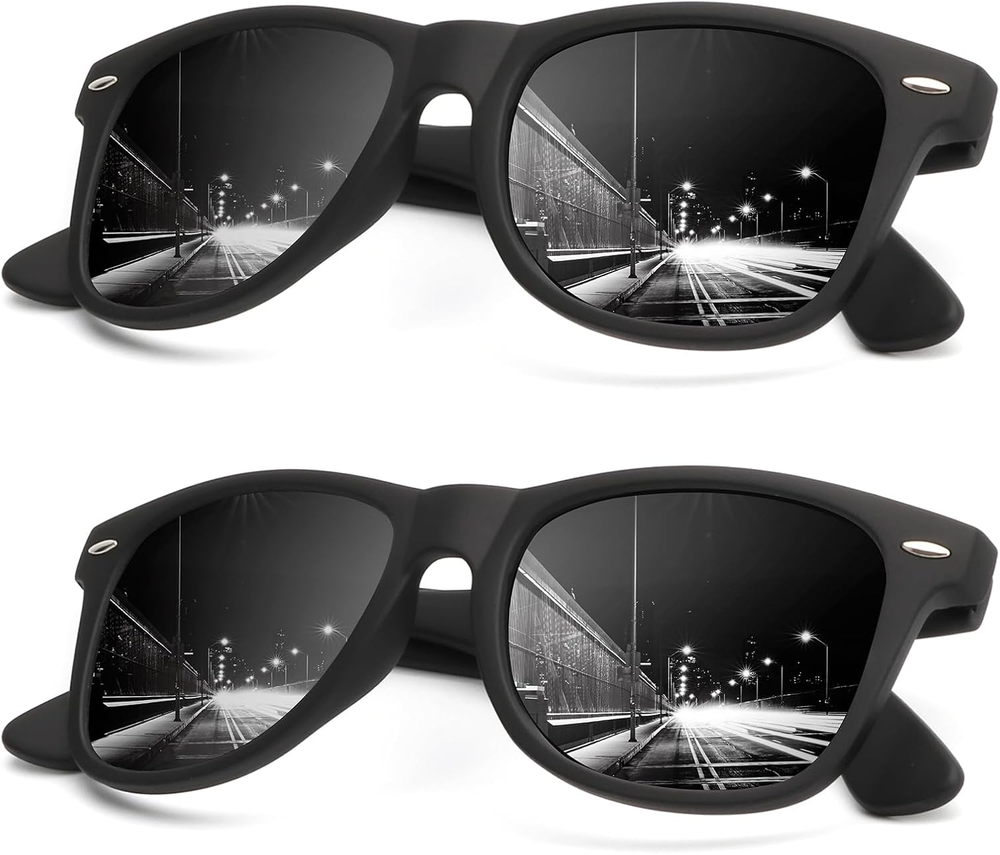 Sunglasses Men Polarized Sunglasses for Men Women Unisex Semi-Rimless Frame Retr