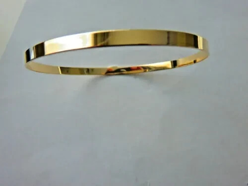 Gold Solid Slave Bangle 4mm Ladies 9 Carat Yellow Gold 65mm Diameter Offer
