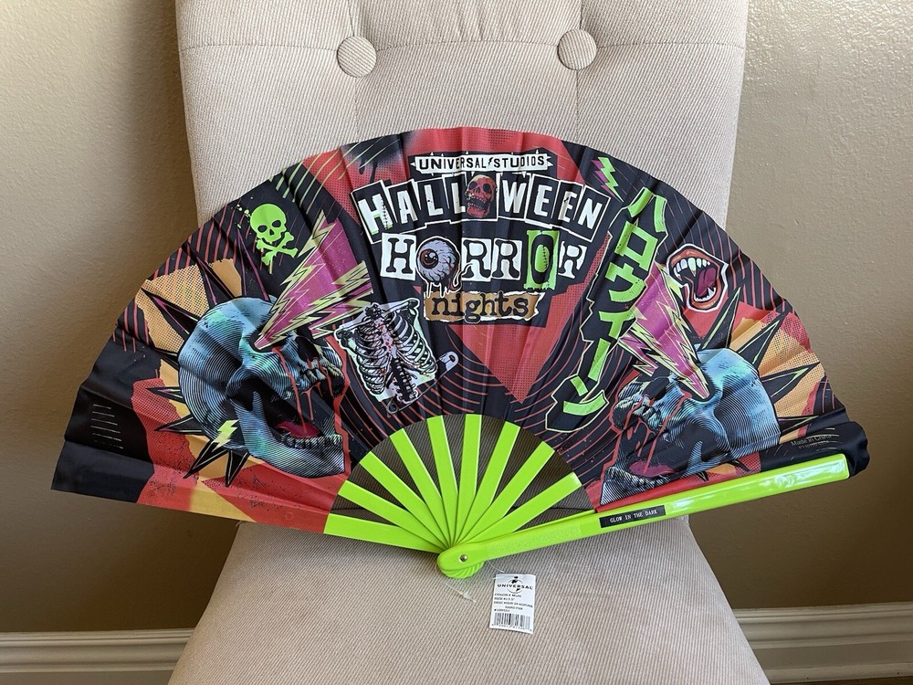 Universal Studios Halloween Horror Nights 2024 Hand Fan Glows In The Dark HHN