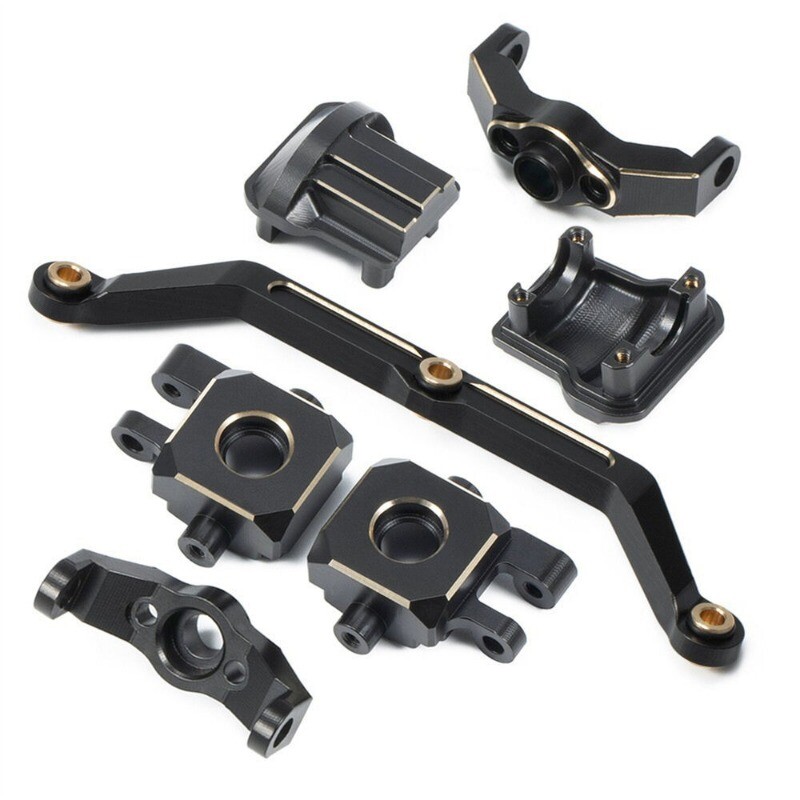 Upgrade Your 1/18 RC Car Traxxas TRX4M with Durable Brass Steering Front Knuckles Link Axle Covers Kit for Enhanced Performance