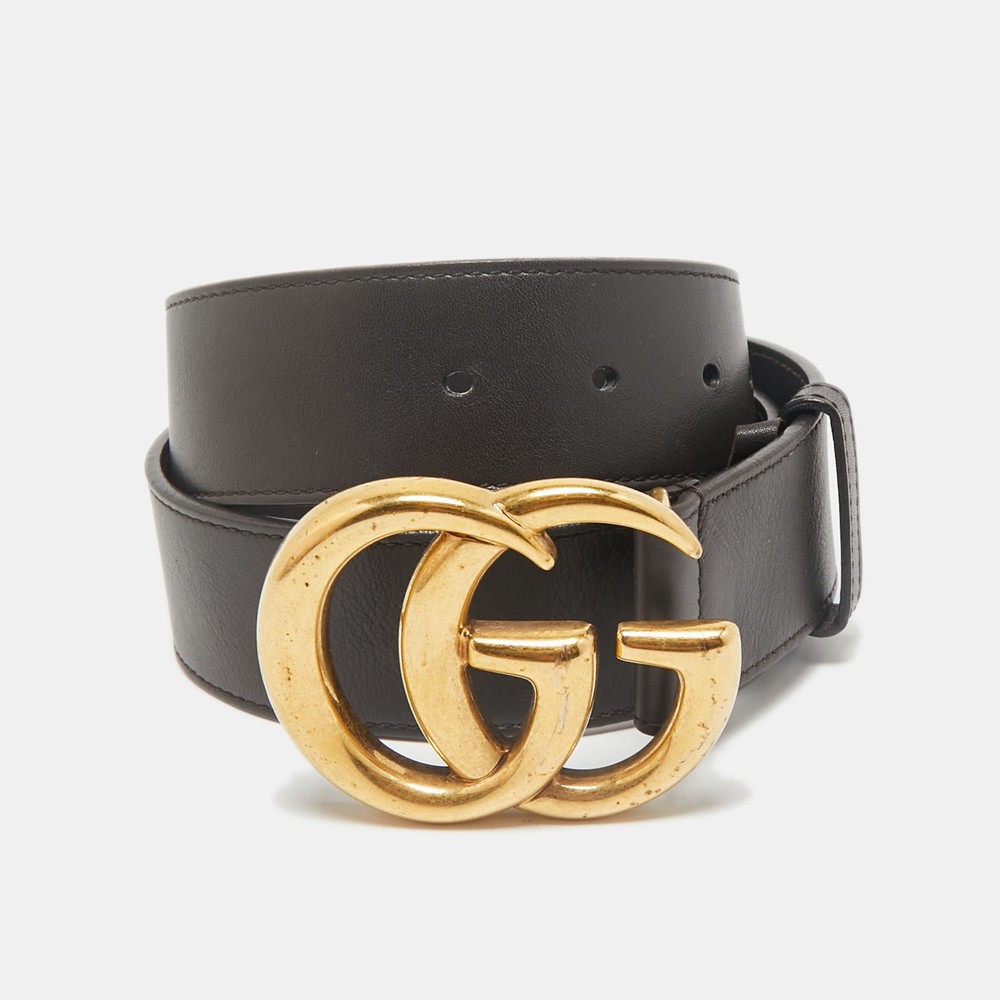 Gucci GG Marmont Dark Brown Leather Belt 80CM Size