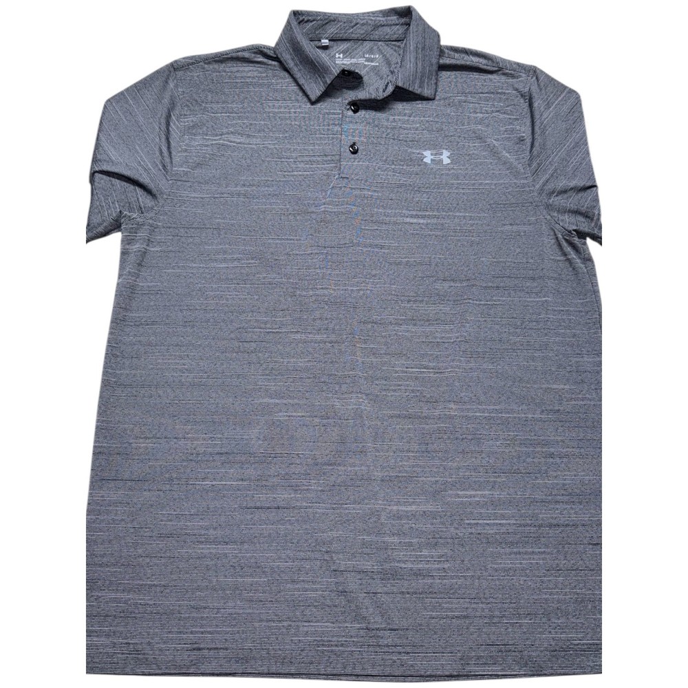 Under Armour Mens Golf Polo Shirt HeatGear Loose Fit Gray Large LG