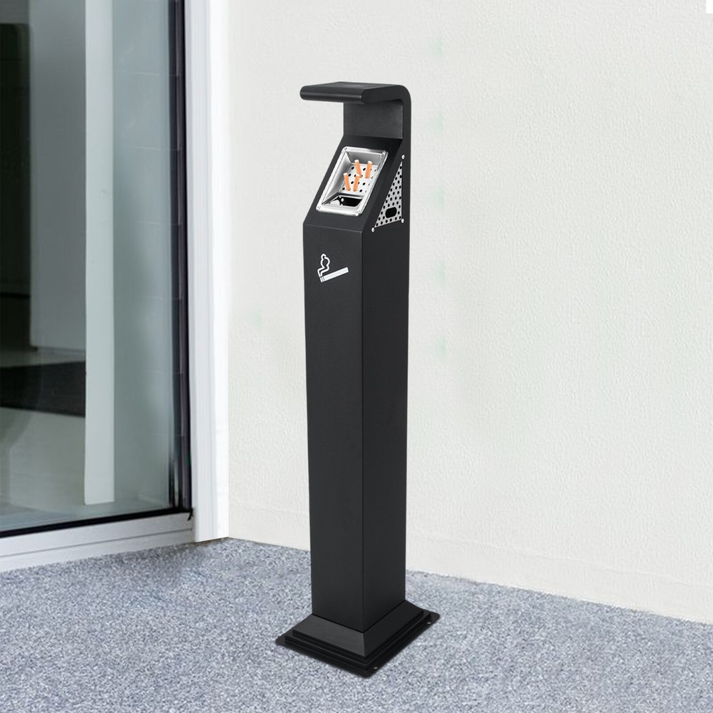 Outdoor Ashtray Floor Standing Smoking Receptacle Cigarette Butts Container