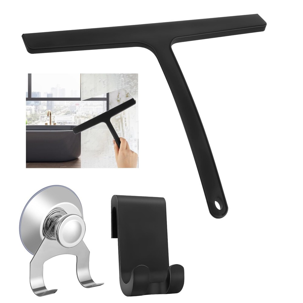 Shower Squeegee Glass Doors,Silicone Shower Squeegee Glass Cleaner Tool Holder