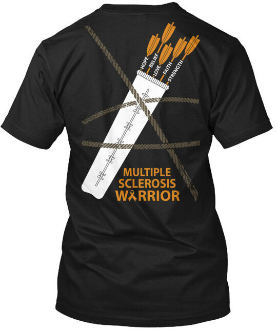 Multiple Sclerosis Quiver 1059602 Warrior T-Shirt Made in the USA Size S to 5XL