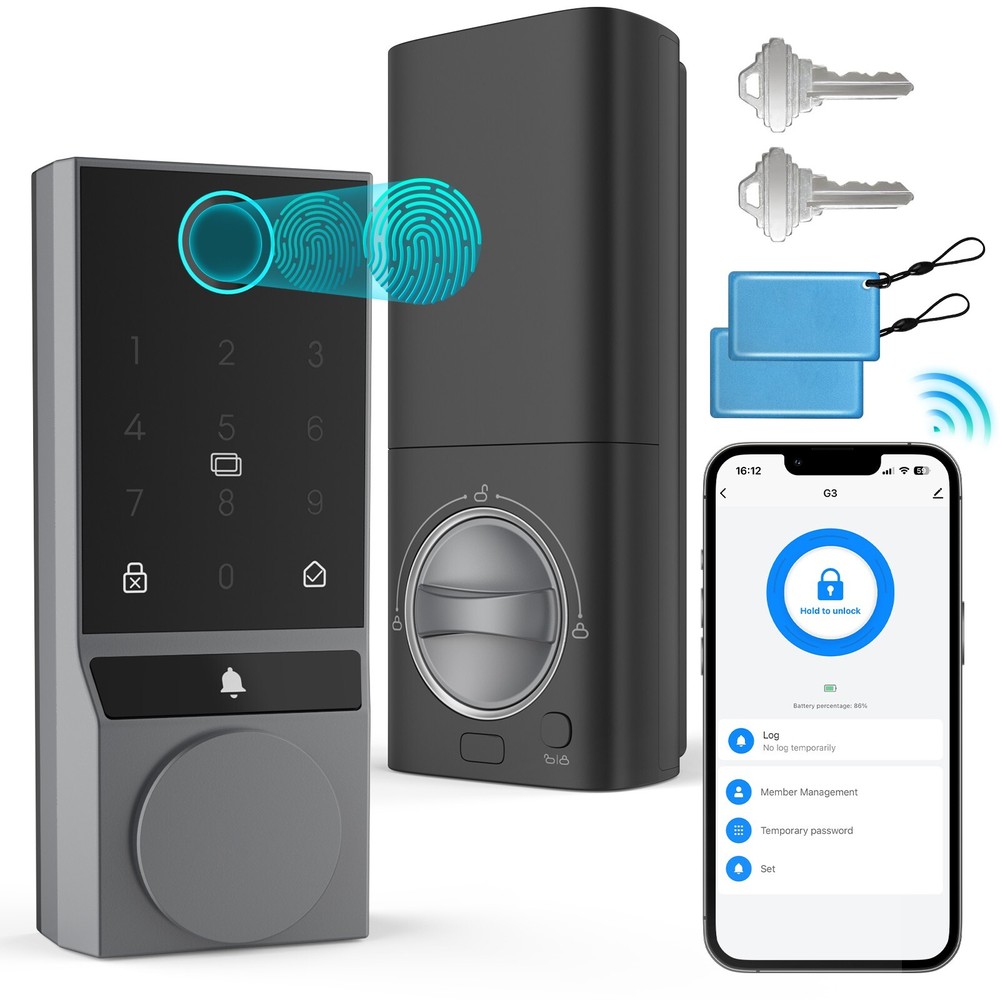 Smart Keyless Entry Door Lock with Keypad & Fingerprint Technology  