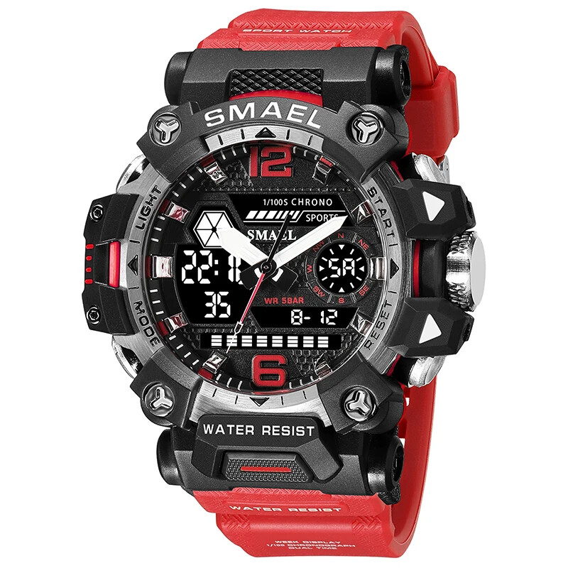 SMAEL Men Waterproof Watches Janpenese Quartz Chronograph Heavy-Duty Watch