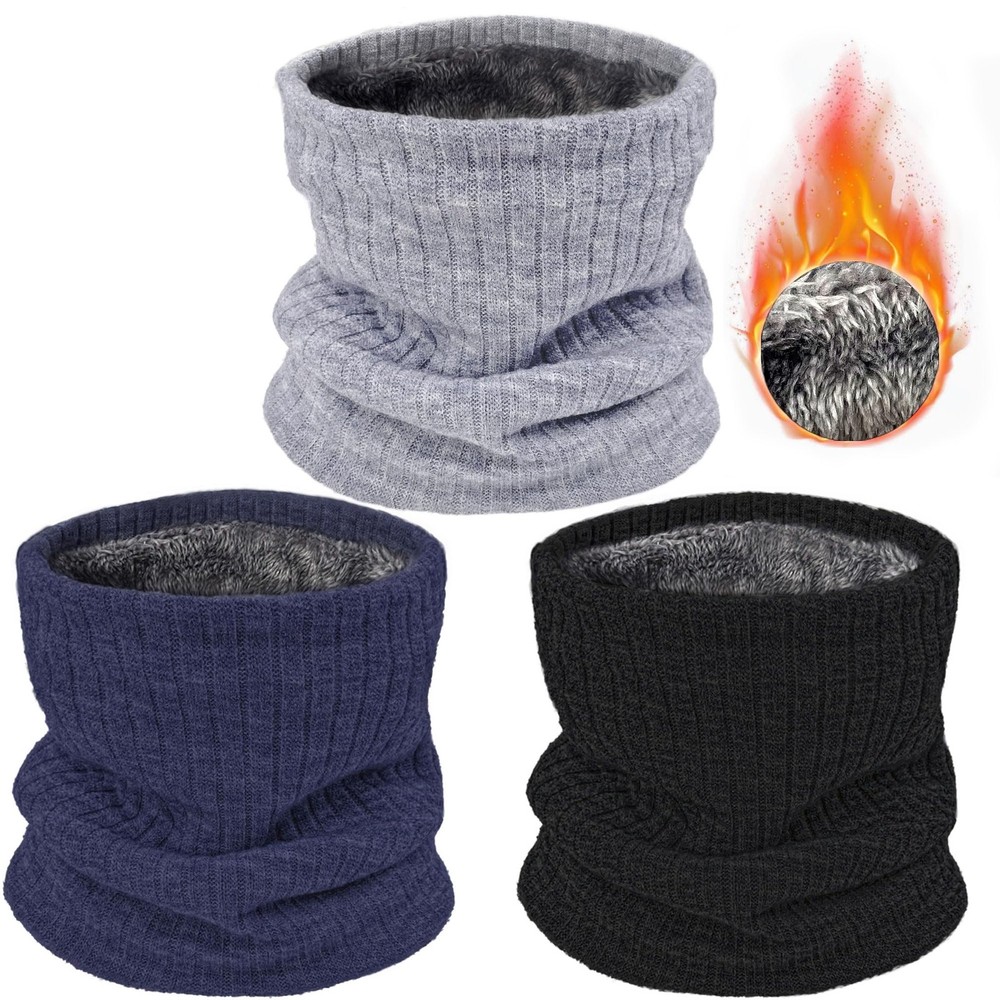 3 Pack Thermal Fleece Neck Warmer & Ski Mask for Men Women Winter Warmth