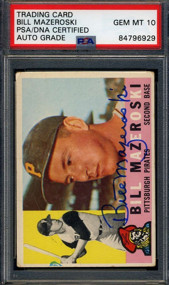 Bill Mazeroski Gem Mint 10 PSA DNA Signed 1960 Topps Autograph