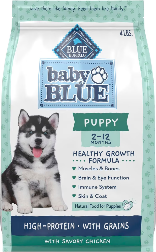 Blue Buffalo Baby BLUE Dry Puppy Food Chicken Recipe 4 lb High Protein