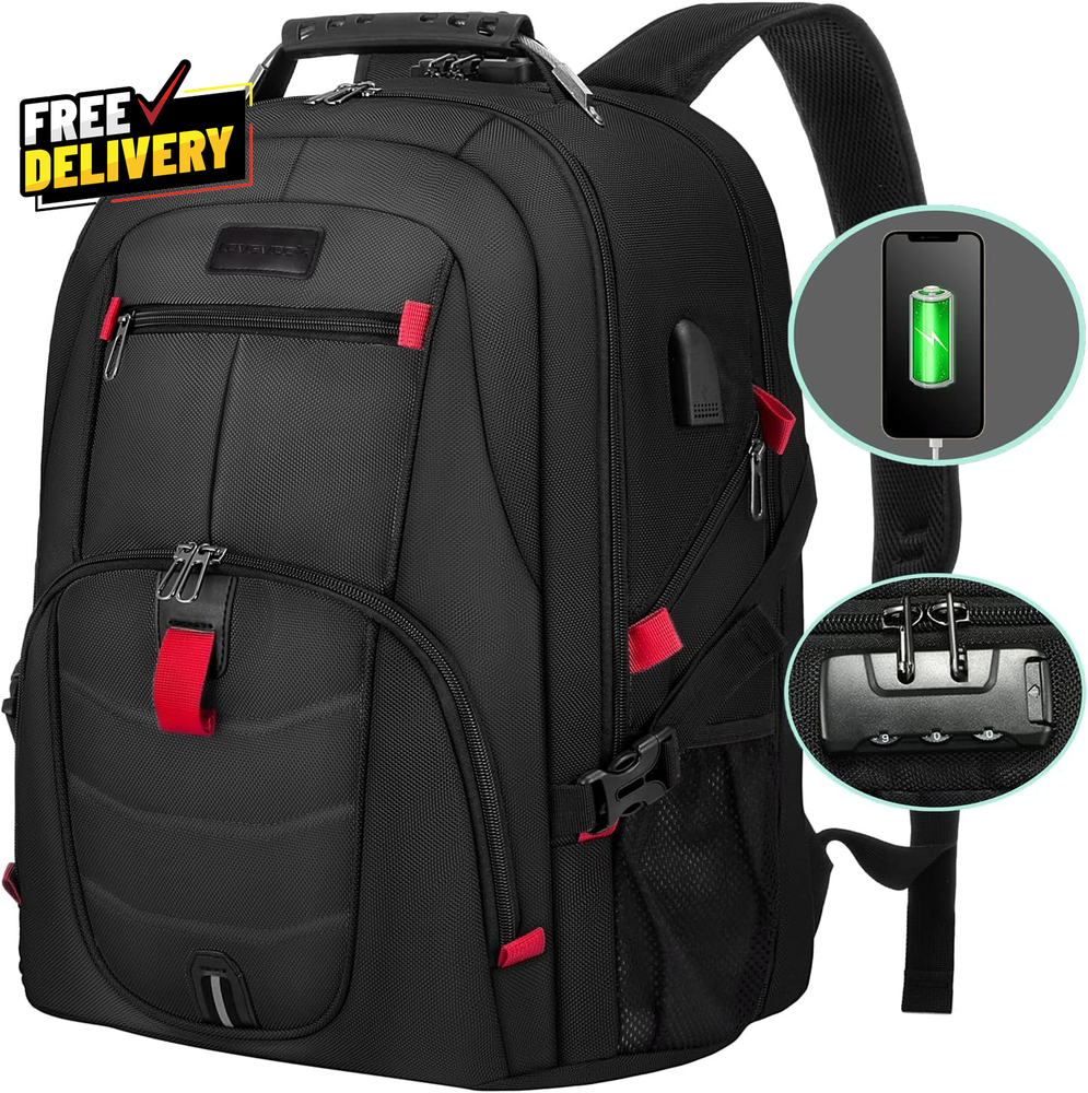 Travel Laptop Backpack Waterproof anti Theft with Lock and USB Charging Port....