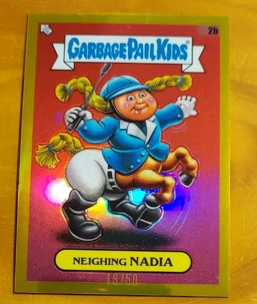 2024 Garbage Pail Kid Chrome 7 Contest Of Losers 2b Neighing Nadia Gold 19/50