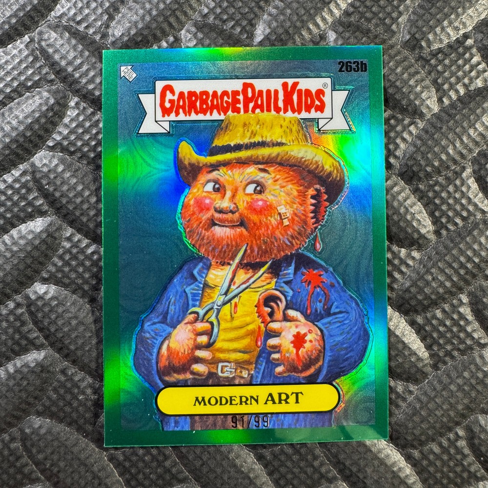 GARBAGE PAIL KIDS 2025 CHROME 7 263B MODERN ART GREEN REFRACTOR 91/99