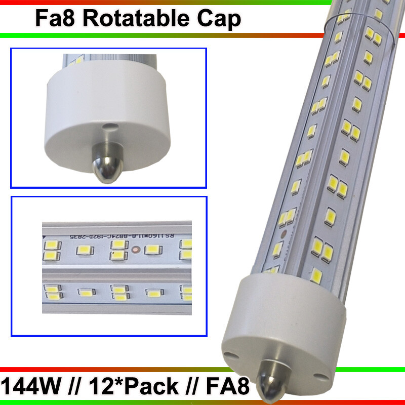 8FOOT 144W Led Tube Light T8  Single Pin 8FT FA8 144W 8' Led Shop Light 12PACK