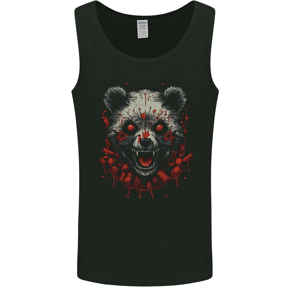 Evil Panda Bear Fantasy Horror Halloween Mens Vest Tank Top