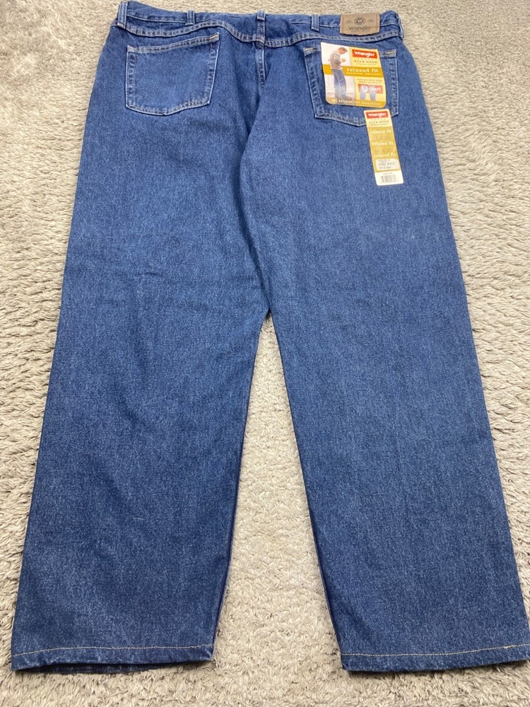 Wrangler Jeans Men 44x30 Relaxed Fit Five Star Workwear Cowboy Denim NWT