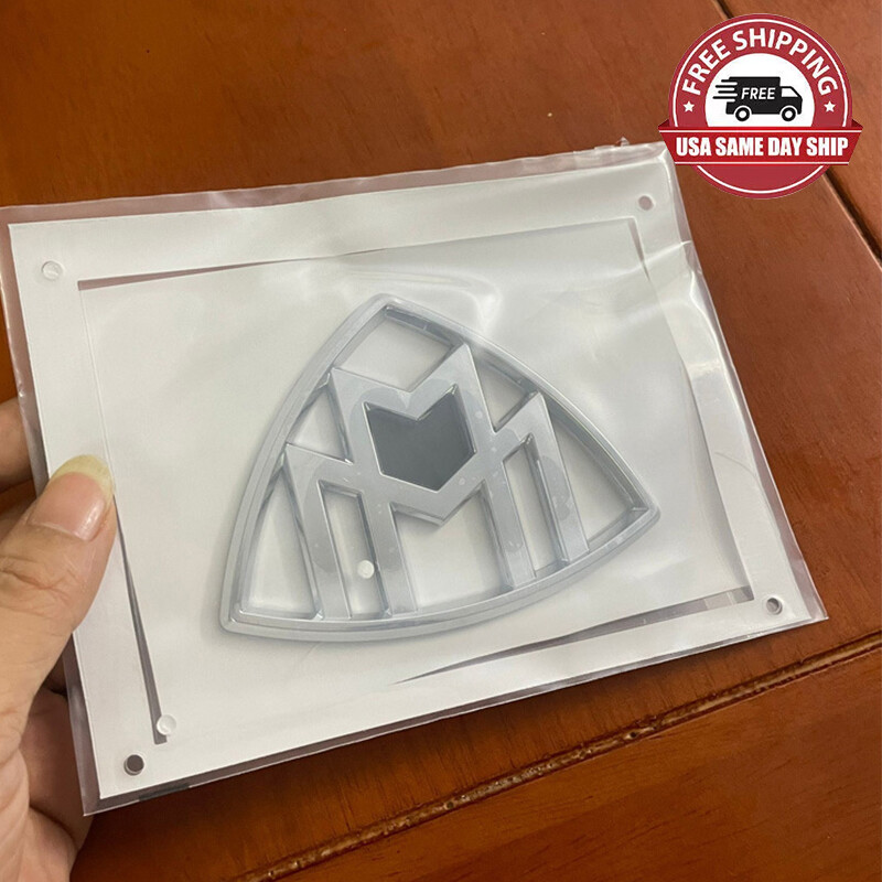 1X Bright Silver Maybach Trunk Lid Logo Rear Badge For Mercede S-Class 2014-2020
