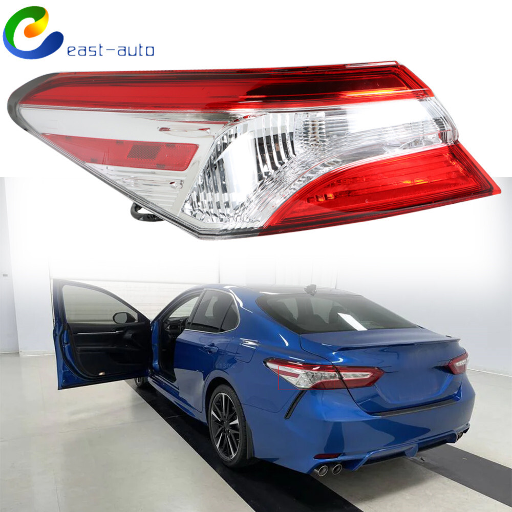 Red Tail Light Fit For 2018-2020 Toyota Camry Outer Lamp Left Side Halogen Rear