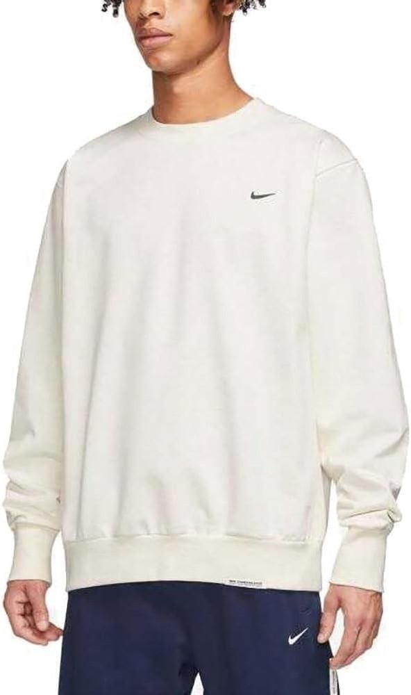Nike Standard Issue Men's Dri-FIT Basketball Crew-Neck Sweatshirt Off White XL