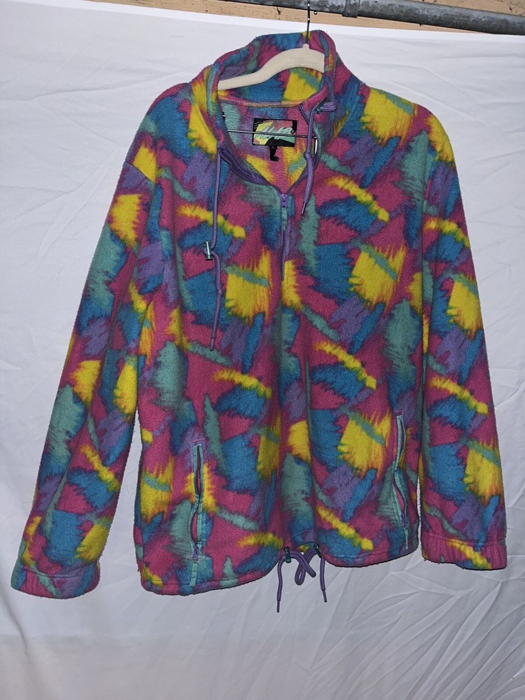 Retro Colorful Zip Up Jacket Vintage