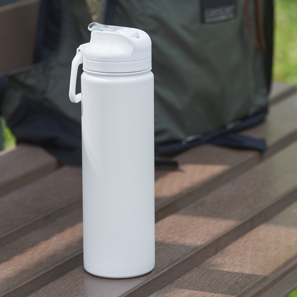 24 oz Arctic White Solid Print Insulated Stainless Steel Water Bottle