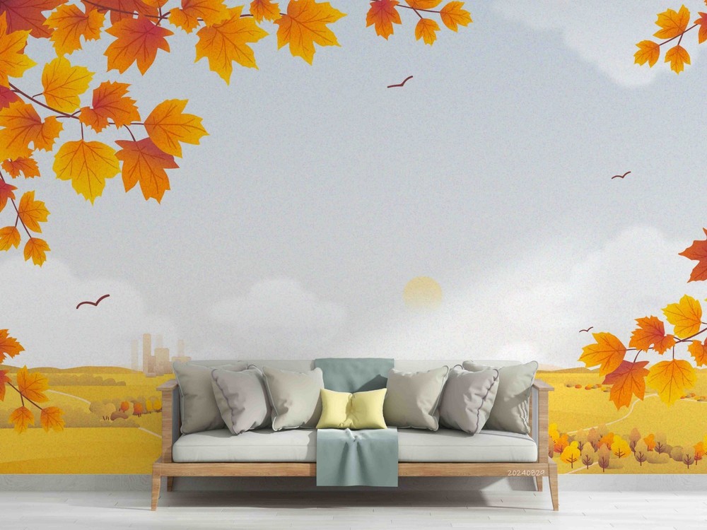 3D Autumn Landscape Illustration Wall Murals Wallpaper Murals Wall Sticker 14