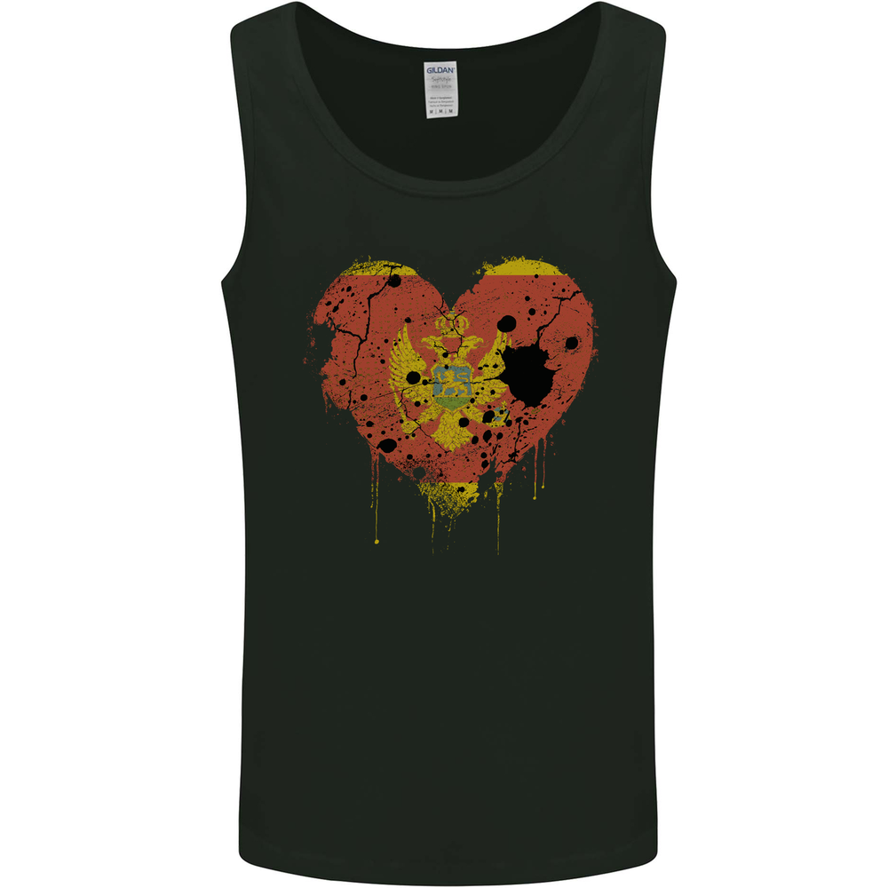 Love Montenegro Flag Montenegrin Day Football Mens Vest Tank Top