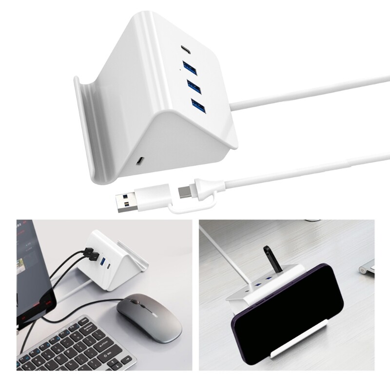 Efficient USB-C and USB 3.0 Hub Stand for Home and Office Use
