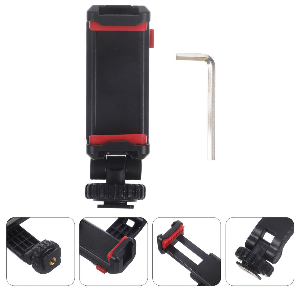 Car Dashboard Phone Mount with Tripod Connector and Camera Clip