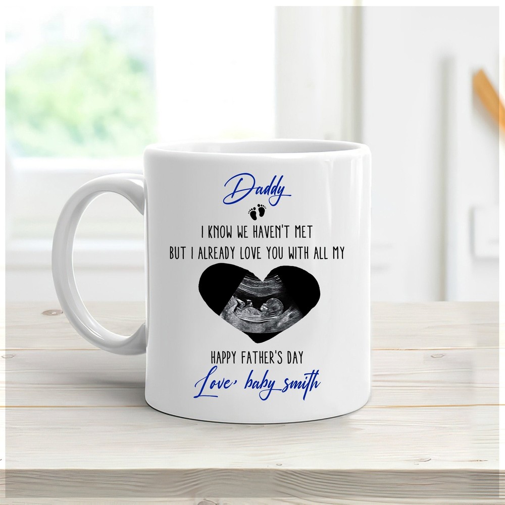 Personalized Dad Mug Happy First Father Day Mug Leveled Up To Daddy  New Dad Mug