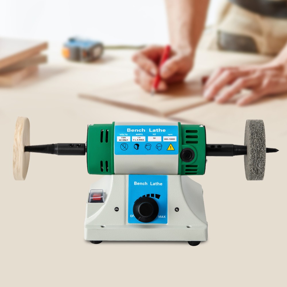 Jewelry Polisher Buffer Bench Grinder Polishing Machine 320W Adjustable Speed