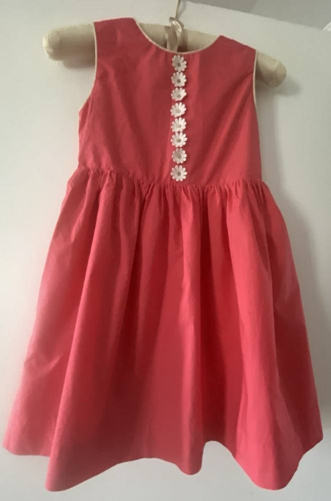 Mini Boden Size 7-8 Girls Pink w/ Daisy Flowers Sleeveless Dress