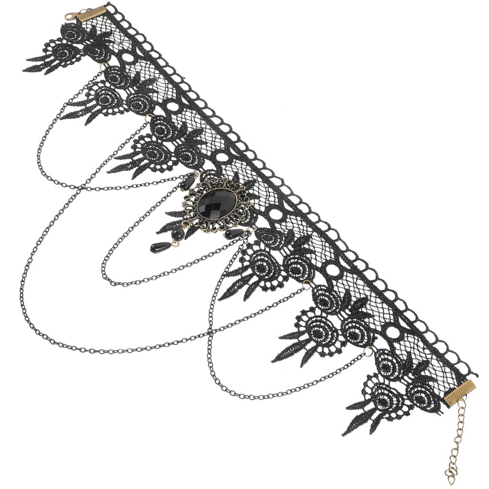Punk Dress Accessories Vintage Gothic Necklace Wide Victorian Choker Lolita