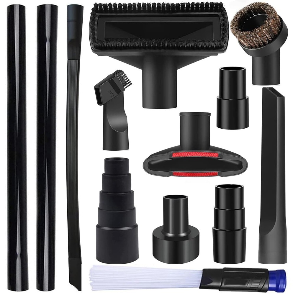 13PCS Universal Vacuum Attachment Kit Wet Dry Plastic Vacuum Hose Adapter 1-1...