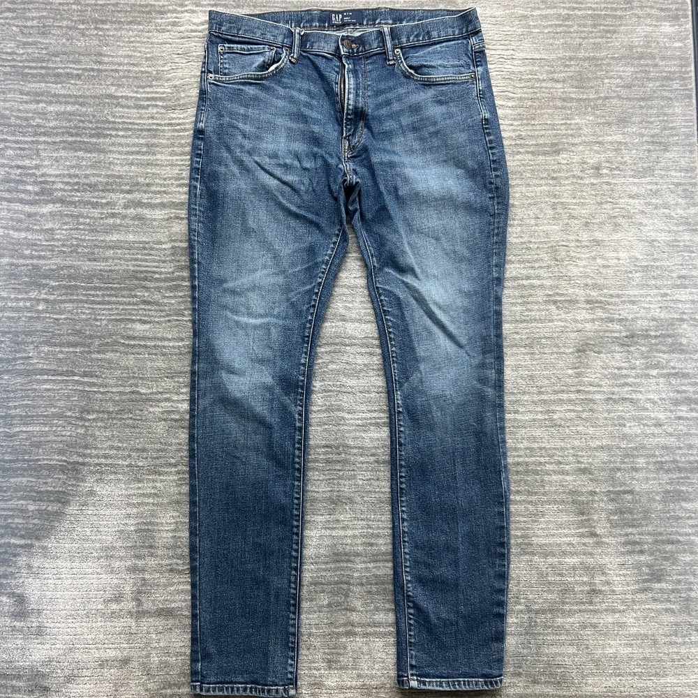GAP Jeans Size 36x34 Mens Slim Medium Wash Blue Denim