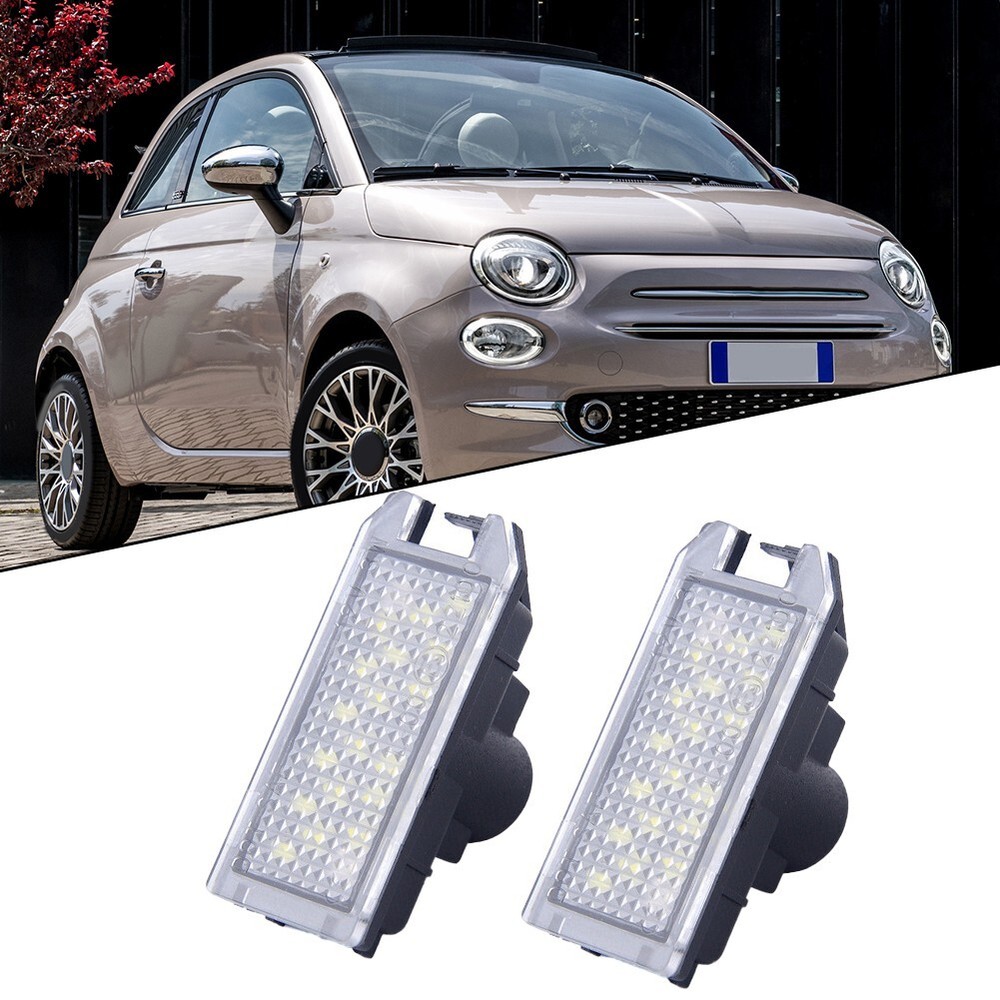 Sleek Design Car Rear LED Number Plate Light Assembly for FIAT 500 2Pcs